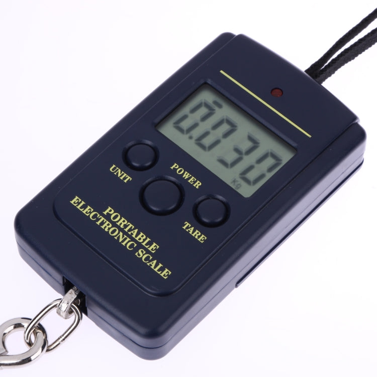 10g Mini Digital Fishing Scale Travel Weighting Steelyard Hanging Electronic Hook Scale Kitchen Weight Tool, Capacity:40kg, 40kg without Backlight, 40kg with Backlight