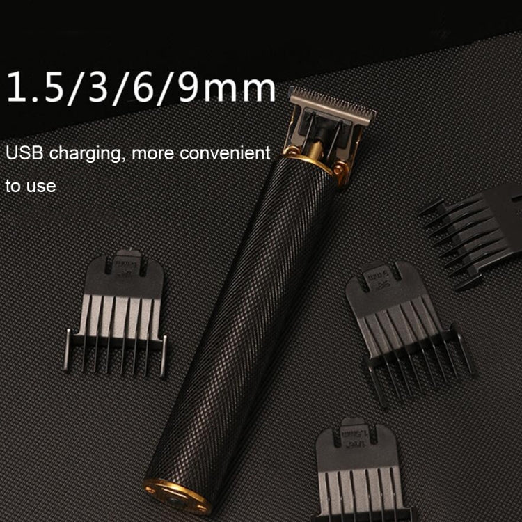 Hollow T-Shaped Steel Head Hair Trimmer USB Charging Carving Electric Hair Clipper, Steel Head (Gradient), Steel Head (Black), Steel Head (Gold), Steel Head (Silver)