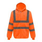 Reflective Hooded Zipper Sweatshirt Outdoor Sports Fleece Reflective Clothing, S, M, L, XL, XXL