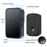 CACAZI A19 One Button Three Receivers Wireless Music Doorbell without Battery, 1 For 3 US, 1 For 3 EU, 1 For 3 UK