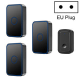 CACAZI A19 One Button Three Receivers Wireless Music Doorbell without Battery, 1 For 3 US, 1 For 3 EU, 1 For 3 UK