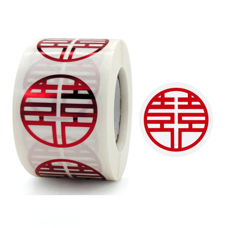 Wedding Happy Word Sticker Envelope Sealing Sticker Sugar Box Red Envelope Wedding Label, Diameter:, Colour: 25mm, 25mm, 38mm 38mm