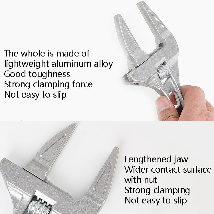 Aluminum Adjustable Large Opening Bathroom Wrench Hardware Tools, No Package Ordinary Version