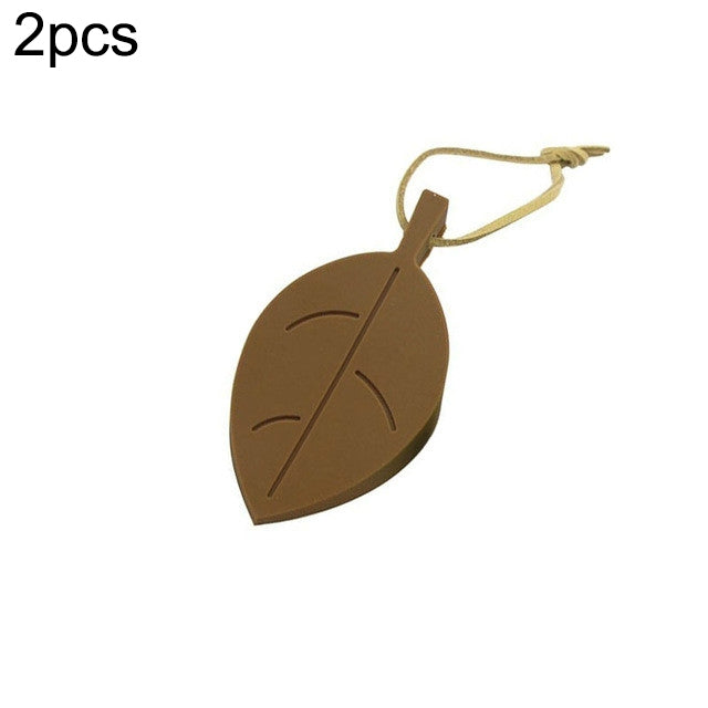 2 PCS Creative Leaf Silicone Door Stop Child Anti-pinch Security Door Crash Pad Coffee