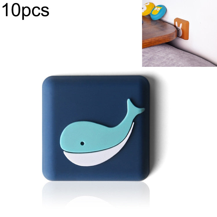 10 PCS Crash Pad for Wall Door Handle Silicone Cushion Pad Whale