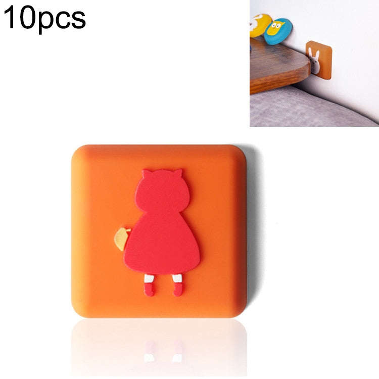 10 PCS Crash Pad for Wall Door Handle Silicone Cushion Pad Red Hat
