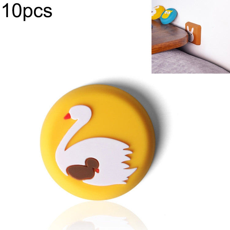 10 PCS Crash Pad for Wall Door Handle Silicone Cushion Pad Swan