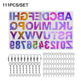 111PCS/Set DIY Mirror Silicone Pendant Mold, Crystal Epoxy Key Pendant Set, 111 PCS/Set