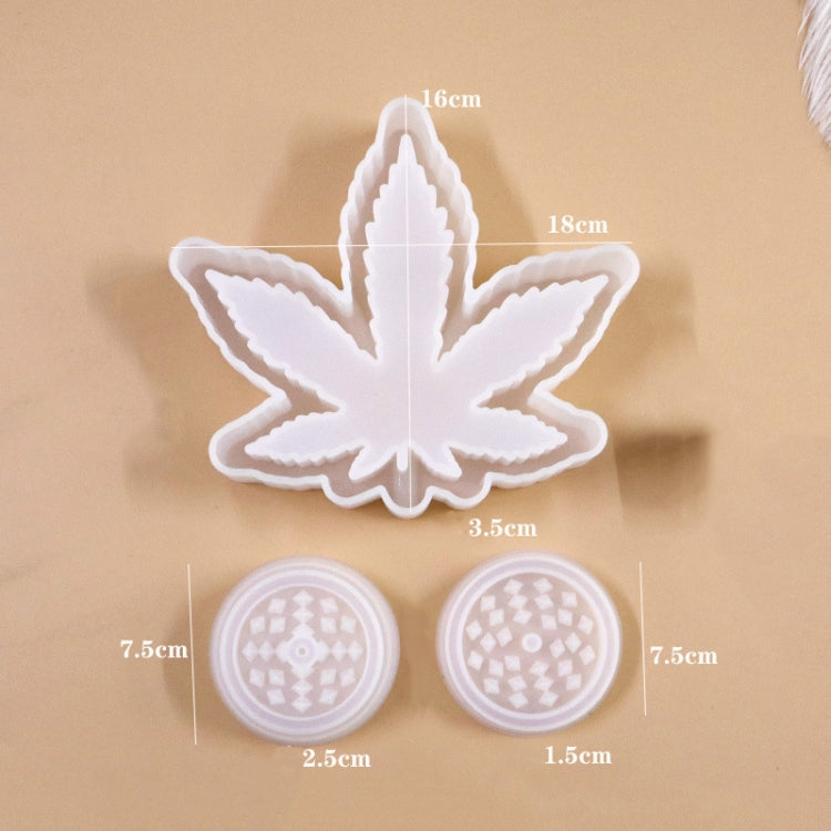 DIY Crystal Epoxy Mold Maple Leaf Ashtray Tooth Grinding Cigarette Grinding Combination Silicone Mold, Maple Leaf Shape
