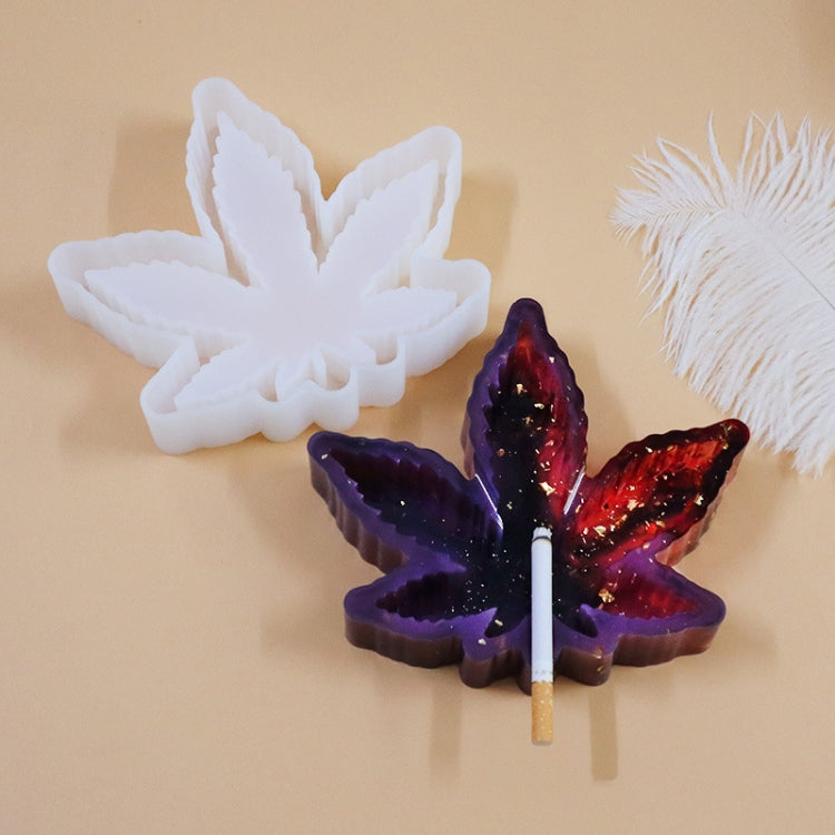 DIY Crystal Epoxy Mold Maple Leaf Ashtray Tooth Grinding Cigarette Grinding Combination Silicone Mold, Maple Leaf Shape