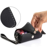 One Week Use Portable Plastic 14-Compartment Pill Box Leather Bag