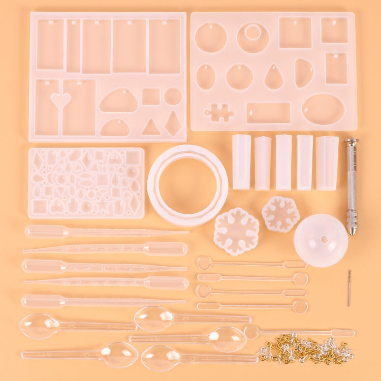 128 Pieces Crystal Drip Mold Tool Set Ornament Pendant Silicone Mold Set, Pendant Shape Pendant Shape