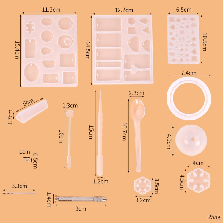 128 Pieces Crystal Drip Mold Tool Set Ornament Pendant Silicone Mold Set, Pendant Shape