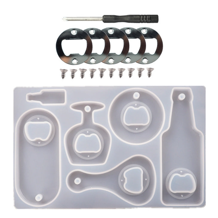 DIY Crystal Resin Drip Beer Wrench Mold Opener Silicone Mold, Set, Mold