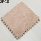 2 PCS Living Room Bedroom Children Kids Soft Carpet Magic Patchwork Jigsaw Splice Heads Climbing Baby Mat 30x30cm, Rose Red, Camel, Purple, Coffee, Blue, Pink, Green, White, Grey Camel