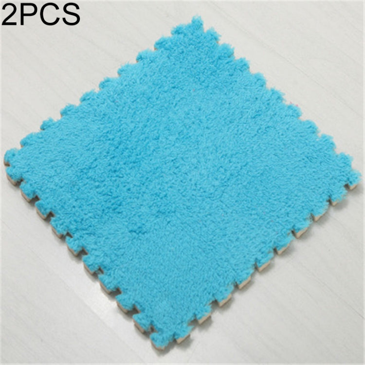 2 PCS Living Room Bedroom Children Kids Soft Carpet Magic Patchwork Jigsaw Splice Heads Climbing Baby Mat 30x30cm, Rose Red, Camel, Purple, Coffee, Blue, Pink, Green, White, Grey Blue