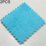 2 PCS Living Room Bedroom Children Kids Soft Carpet Magic Patchwork Jigsaw Splice Heads Climbing Baby Mat 30x30cm, Rose Red, Camel, Purple, Coffee, Blue, Pink, Green, White, Grey Blue