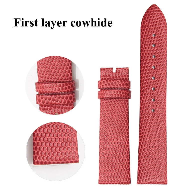 Thin Watch Chain With Calfskin Lizard Pattern Strap, Strap Width 12mm, Strap Width 18mm