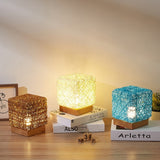 USB Square Sepak Takraw Table Lamp Bedroom Bedside Decorative Light, Spec:, Button Switch+Base, Dimming Switch+Base