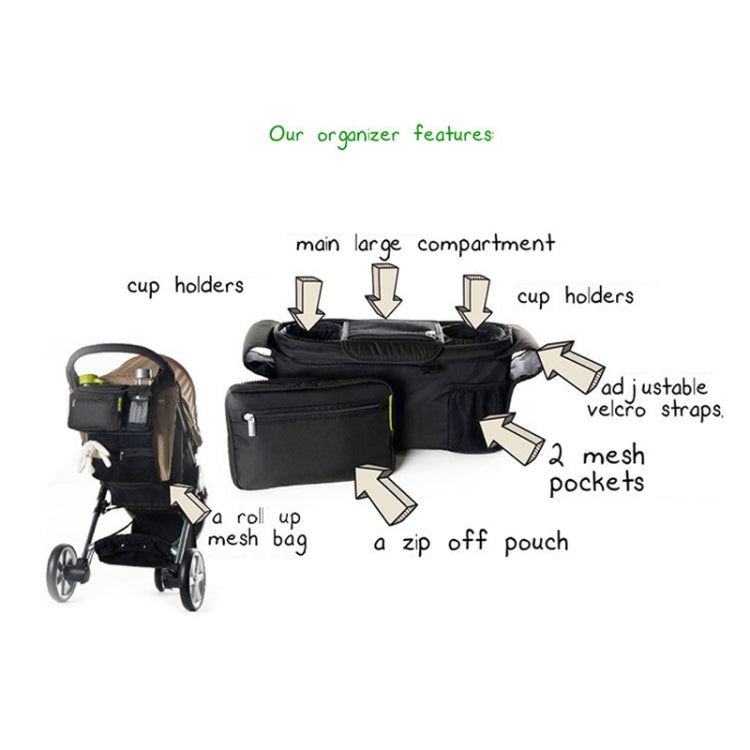 Baby Stroller Storage Hanging Bag Large Capacity Storage Bag Foldable Storage Basket Hanging Bag, Stroller Storage Bag