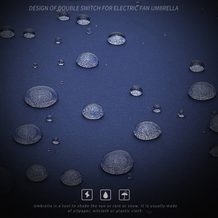 PGM YS005 Golf Umbrella Self-Contained Electric Fan Sunscreen Umbrella, Dark Blue, Black, Lake Blue