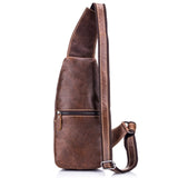 BULL CAPTAIN 019 Retro Men Leather Crossbody Shoulder Bag First-Layer Cowhide Chest Bag, Colour: Black + Buckle, Chestnut Brown, Yellow Brown, Gray Brown, Pure Black, Chestnut Brown + Buckle + Bracket, Black + Buckle + Bracket, Yellow + Buckle + Bracke...