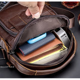 BUFF CAPTAIN 777 Men Leather Shoulder Bag First-Layer Cowhide Retro Large Capacity Satchel