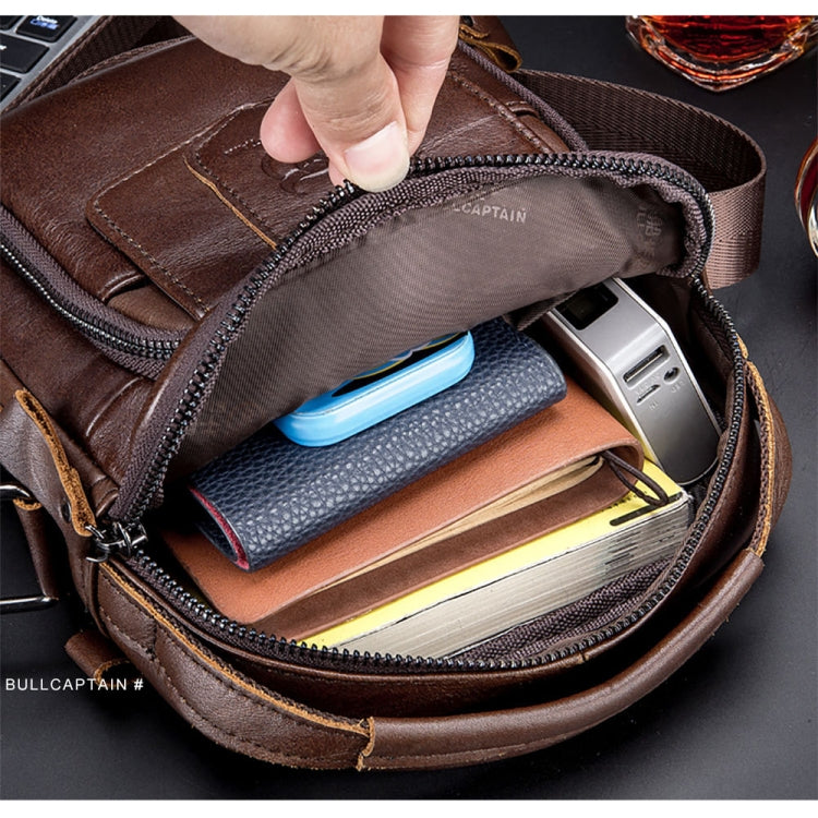 BUFF CAPTAIN 777 Men Leather Shoulder Bag First-Layer Cowhide Retro Large Capacity Satchel