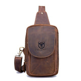 BUFF CAPTAIN 133 Men Leather Retro Shoulder Bag Diagonal Leather Bag, 133