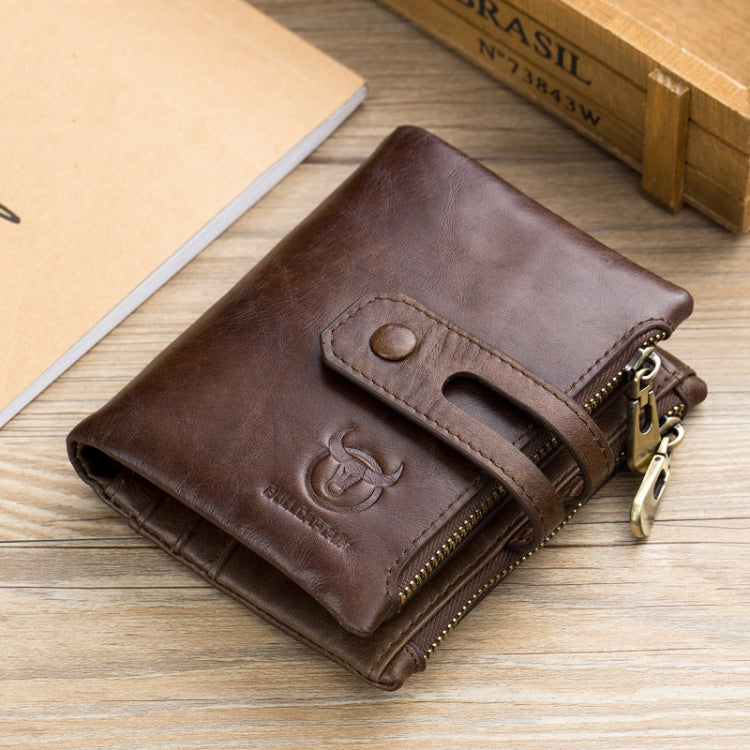 BUFF CAPTAIN 021 Leather Men Vertical Wallet Short Multi-Function Wallet