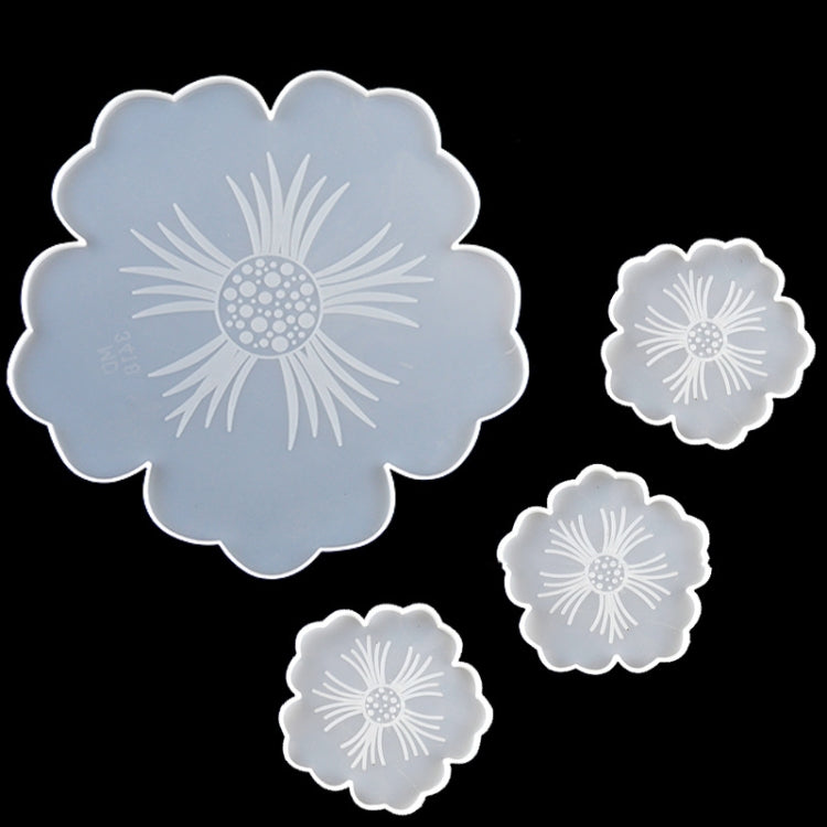 Silicone Flower Cup Pad Mold Set Crystal DIY Mirror Petal Fruit Plate Drop Mold, 1 Big + 5 Small Flowers Set, 1 Big + 3 Small Flowers Set, Big Flowers