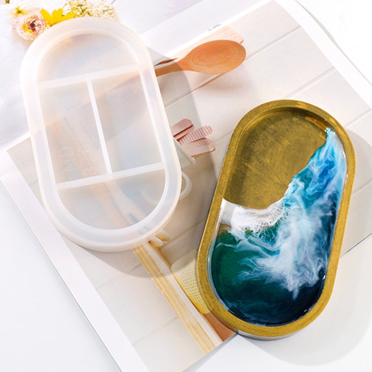 Oval Dish Silicone Mold DIY Crystal Glue Storage Box Mold, MD3706