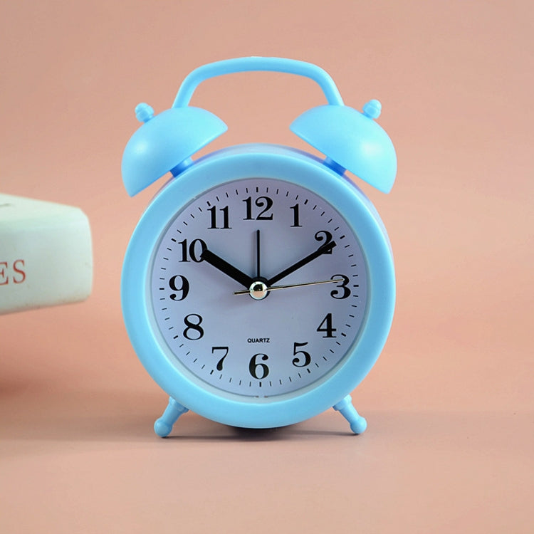 2 PCS Student Bed Small Alarm Clock Desk Alarm Clock, Red, Blue, Beige, Pink Blue