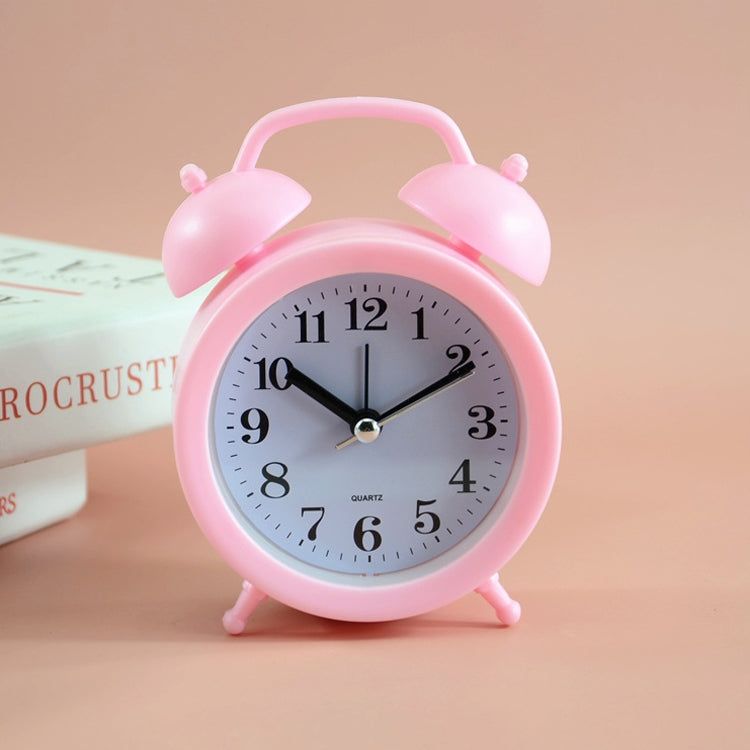 2 PCS Student Bed Small Alarm Clock Desk Alarm Clock, Red, Blue, Beige, Pink Pink