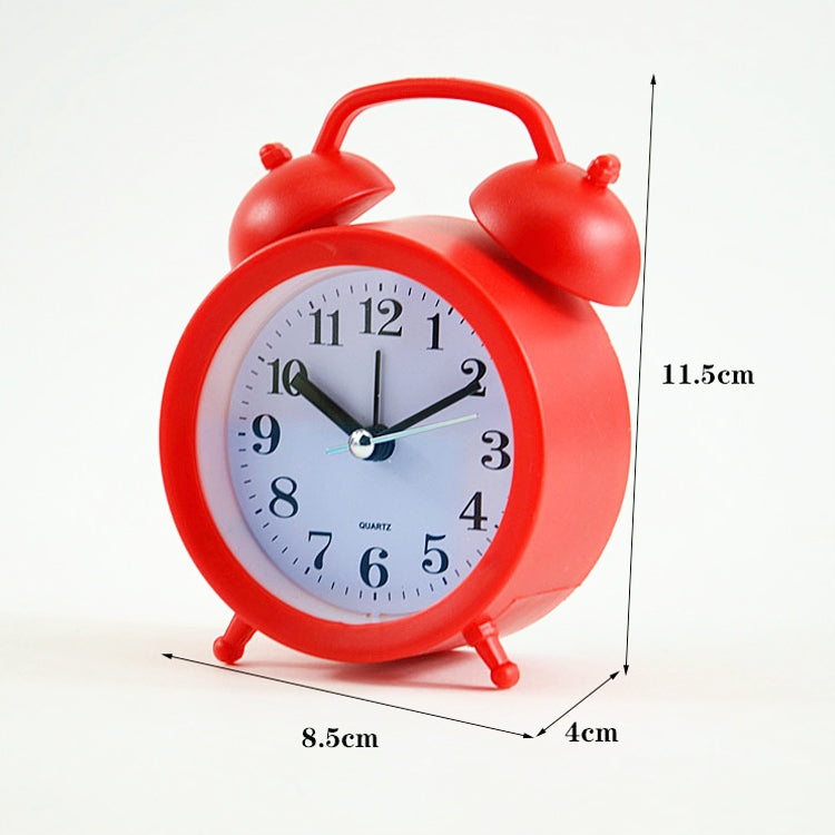 2 PCS Student Bed Small Alarm Clock Desk Alarm Clock, Red, Blue, Beige, Pink