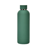 Stainless Steel Outdoor Matte Water Bottle Portable Sports Water Cup Rubber Paint Insulation Cup, Moss Green, Light Pink, Smoky Pink, Cinnabar Orange, Green White, Khaki, Ink Black, Lake Blue, Gray Green, Lilac Purple, Indigo, Gray
