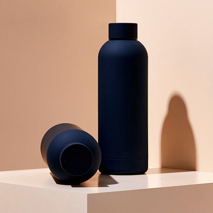 Stainless Steel Outdoor Matte Water Bottle Portable Sports Water Cup Rubber Paint Insulation Cup, Moss Green, Light Pink, Smoky Pink, Cinnabar Orange, Green White, Khaki, Ink Black, Lake Blue, Gray Green, Lilac Purple, Indigo, Gray