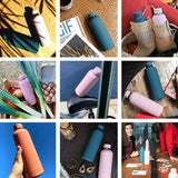 Stainless Steel Outdoor Matte Water Bottle Portable Sports Water Cup Rubber Paint Insulation Cup, Moss Green, Light Pink, Smoky Pink, Cinnabar Orange, Green White, Khaki, Ink Black, Lake Blue, Gray Green, Lilac Purple, Indigo, Gray