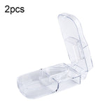 2pcs R8335 Transparent Medicine Cutter Food Grade Plastic Split Cartridge Pill Separator, Blue, Black, Transparent Transparent