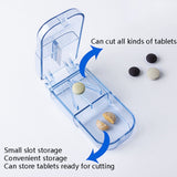 2pcs R8335 Transparent Medicine Cutter Food Grade Plastic Split Cartridge Pill Separator, Blue, Black, Transparent