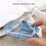 2pcs R8335 Transparent Medicine Cutter Food Grade Plastic Split Cartridge Pill Separator, Blue, Black, Transparent