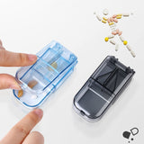 2pcs R8335 Transparent Medicine Cutter Food Grade Plastic Split Cartridge Pill Separator, Blue, Black, Transparent