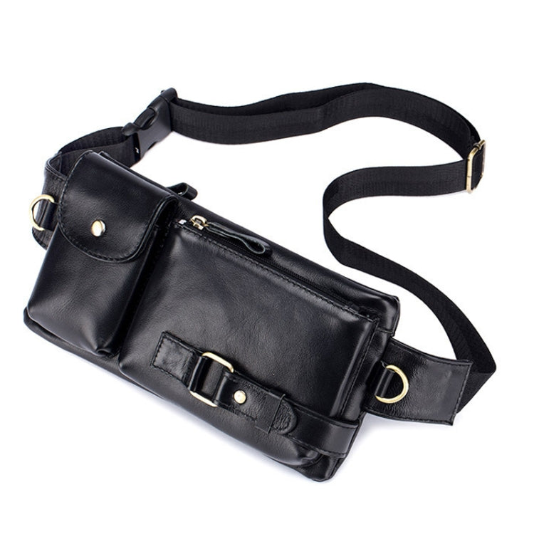 BULL CAPTAIN 020 Men Small Mobile Phone Waist Bag Crossbody Multi-Function Chest Bag, Black, Brown