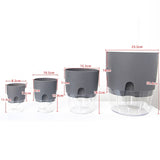 Transparent Plastic Double-Layer Water Storage Automatic Water-Absorbing Flowerpot, A703 Caliber 8.2cm, A705 Caliber 10.5cm, A707 Caliber 15.3cm, A709 Caliber 23.5cm