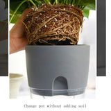 Transparent Plastic Double-Layer Water Storage Automatic Water-Absorbing Flowerpot, A703 Caliber 8.2cm, A705 Caliber 10.5cm, A707 Caliber 15.3cm, A709 Caliber 23.5cm