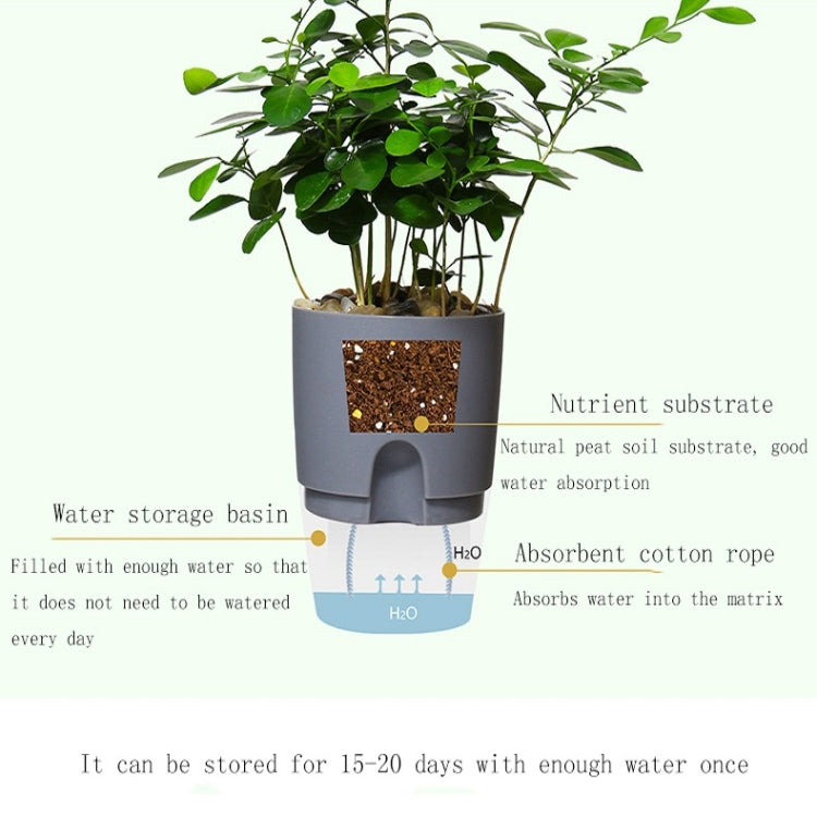 Transparent Plastic Double-Layer Water Storage Automatic Water-Absorbing Flowerpot, A703 Caliber 8.2cm, A705 Caliber 10.5cm, A707 Caliber 15.3cm, A709 Caliber 23.5cm