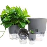 Transparent Plastic Double-Layer Water Storage Automatic Water-Absorbing Flowerpot, A703 Caliber 8.2cm, A705 Caliber 10.5cm, A707 Caliber 15.3cm, A709 Caliber 23.5cm