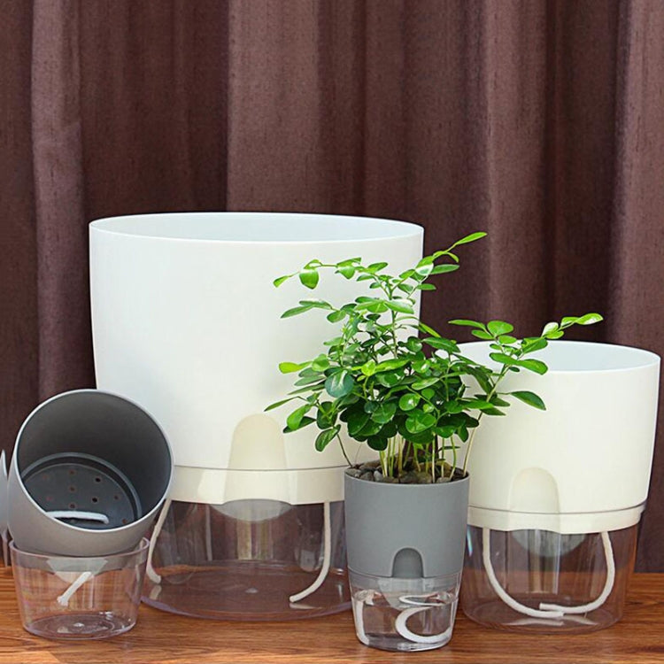 Transparent Plastic Double-Layer Water Storage Automatic Water-Absorbing Flowerpot, A703 Caliber 8.2cm, A705 Caliber 10.5cm, A707 Caliber 15.3cm, A709 Caliber 23.5cm