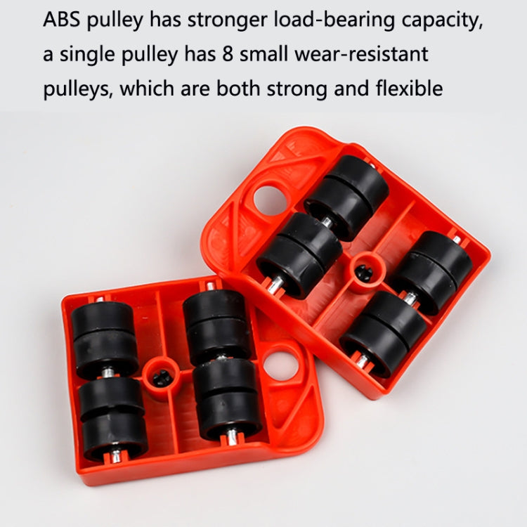 CY-0102 5 in 1 Household Moving Bed Heavy Object Moving Pulley Furniture Shifter Multifunctional Carrier, Red (150KG), Yellow (300KG), Silver (500KG), Red Black Pry Bar (150KG), Tank (100KG), Cartoon (100KG)