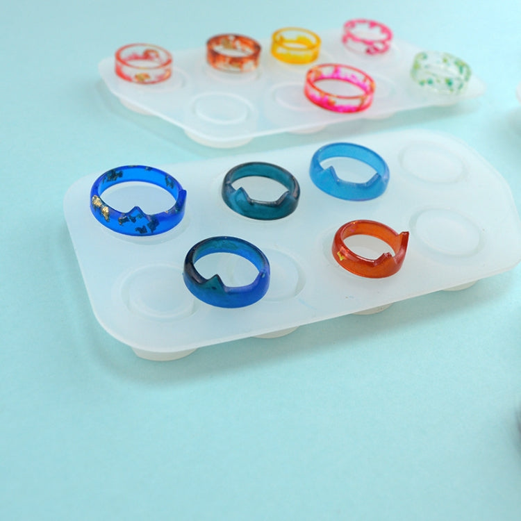 3 in 1 DIY Crystal Dripping Ring Pendant Silicone Mold Arc-Shaped Section Ring Mold, 3 in 1 Ring Mold
